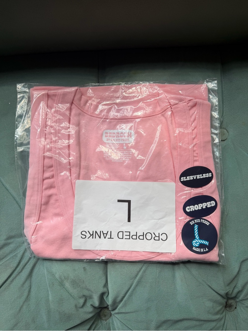 Big Bud Press Pink Cropped Tank Top Baby Pink